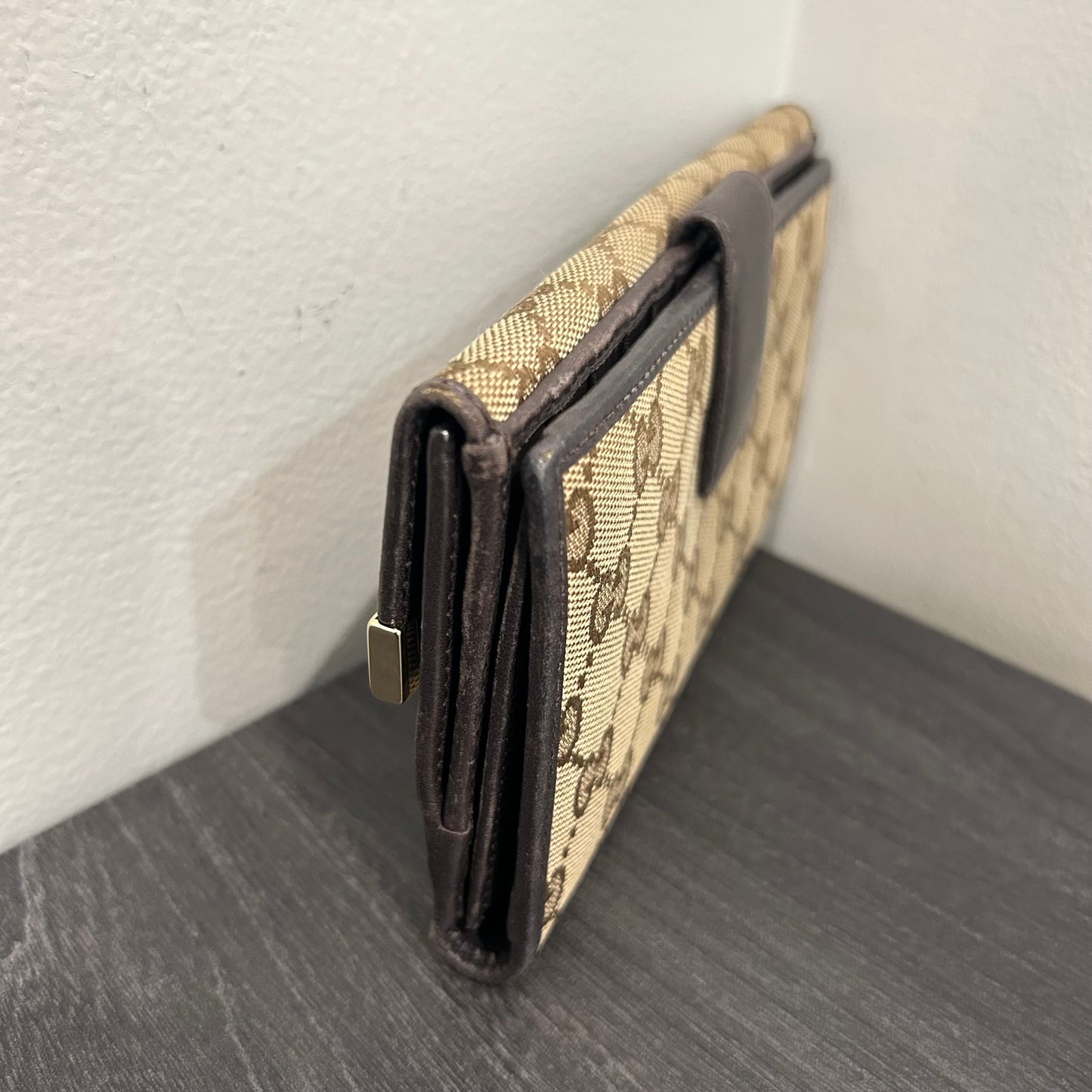 #178 GUCCI Canvas Long Wallet