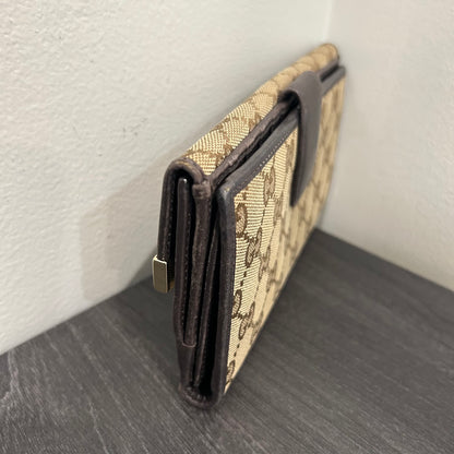 #178 GUCCI Canvas Long Wallet