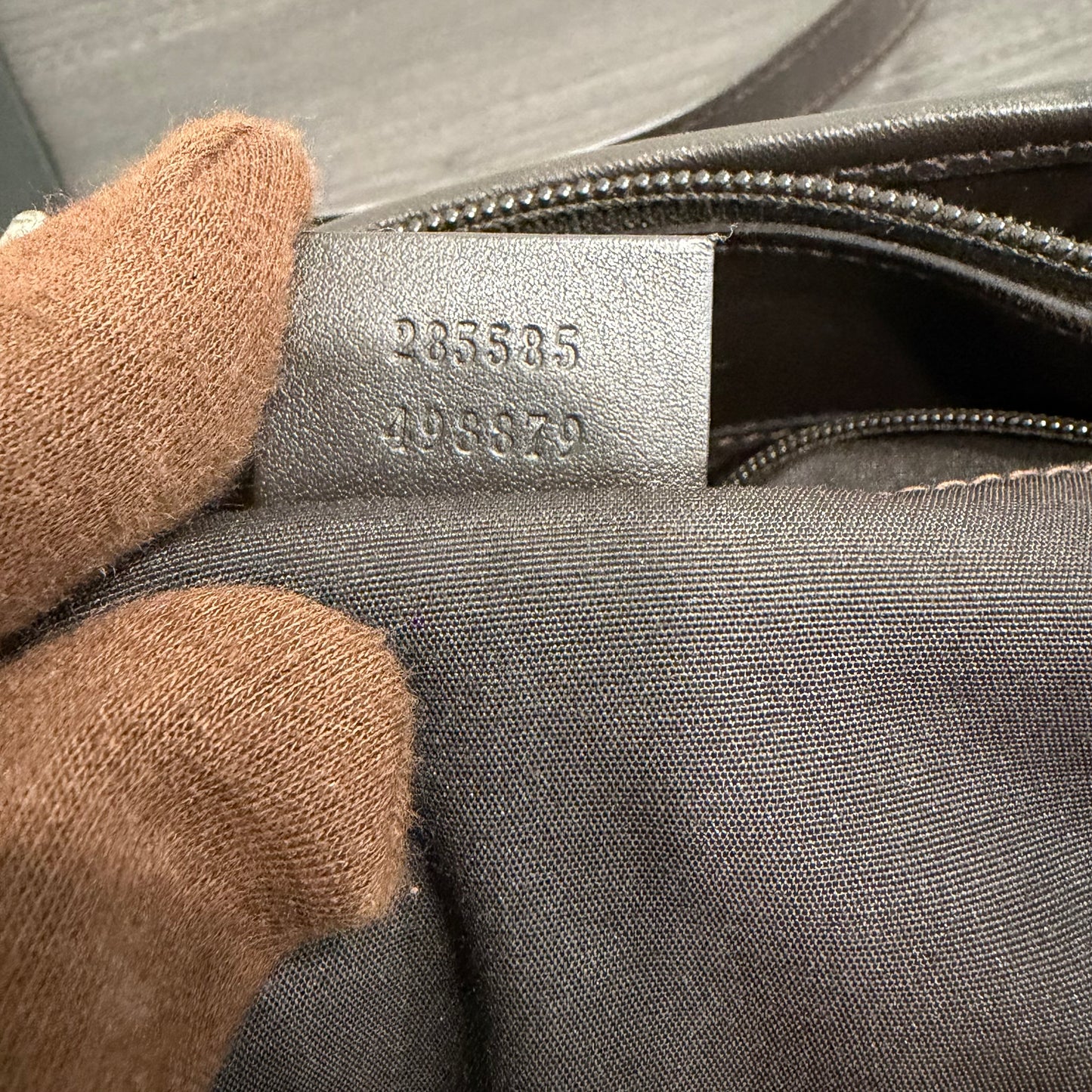 #9113 GUCCI Brown Canvas Eclipse Tote