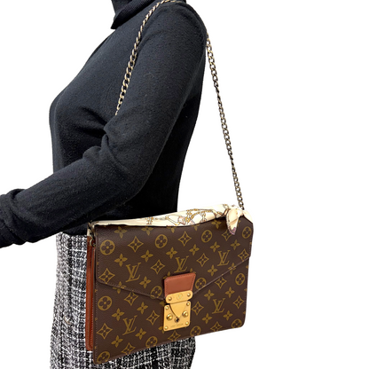 #1101-15 LOUIS VUITTON Monogram Monceau 27 with Removable Chain