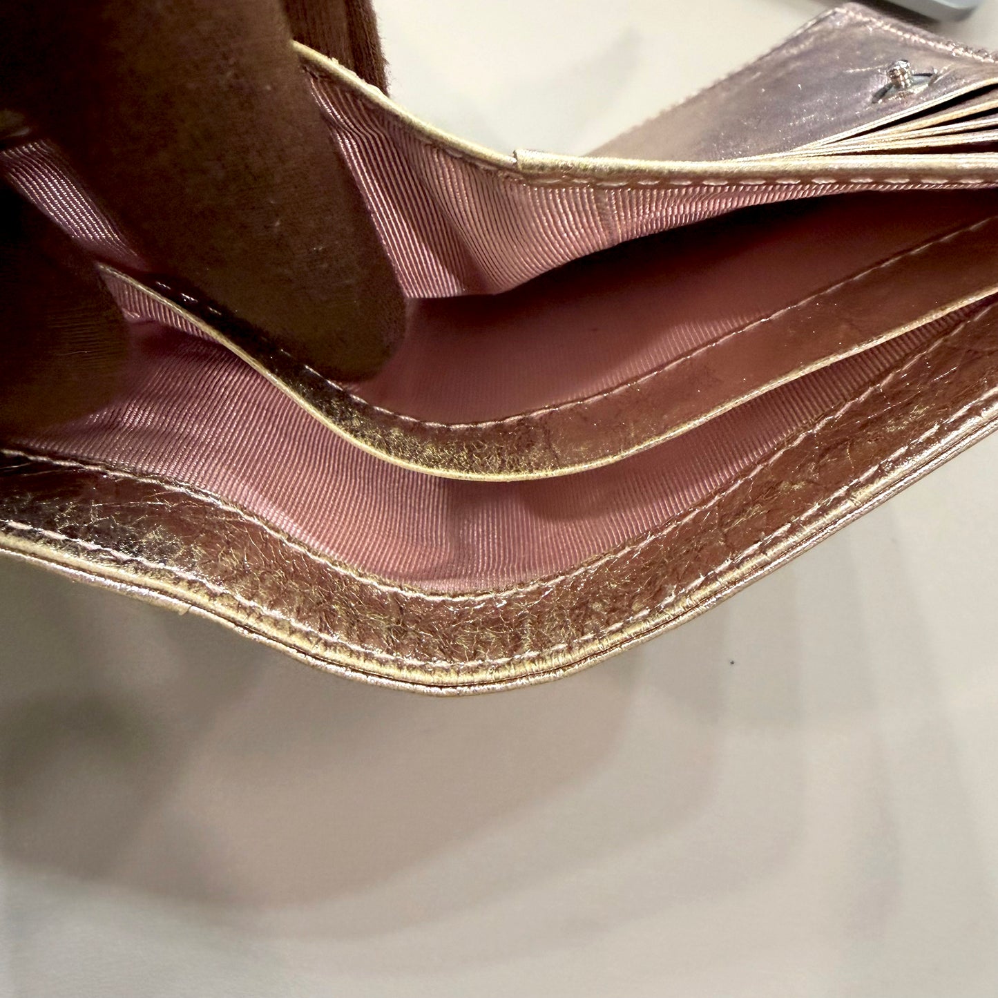 8825 ANTEPRIMA Rose Gold Metallic Wallet