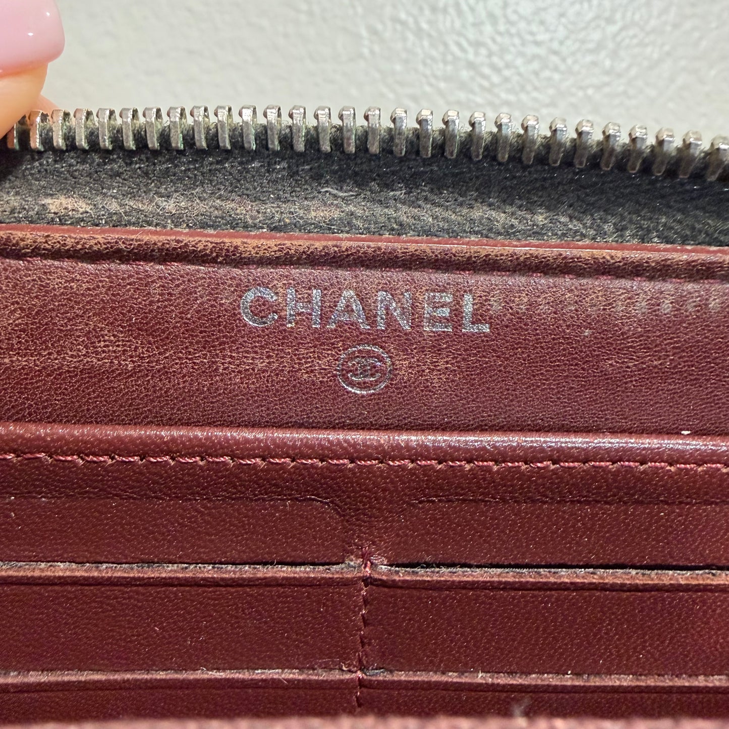 #3218 CHANEL Black Quilted Zip Wallet