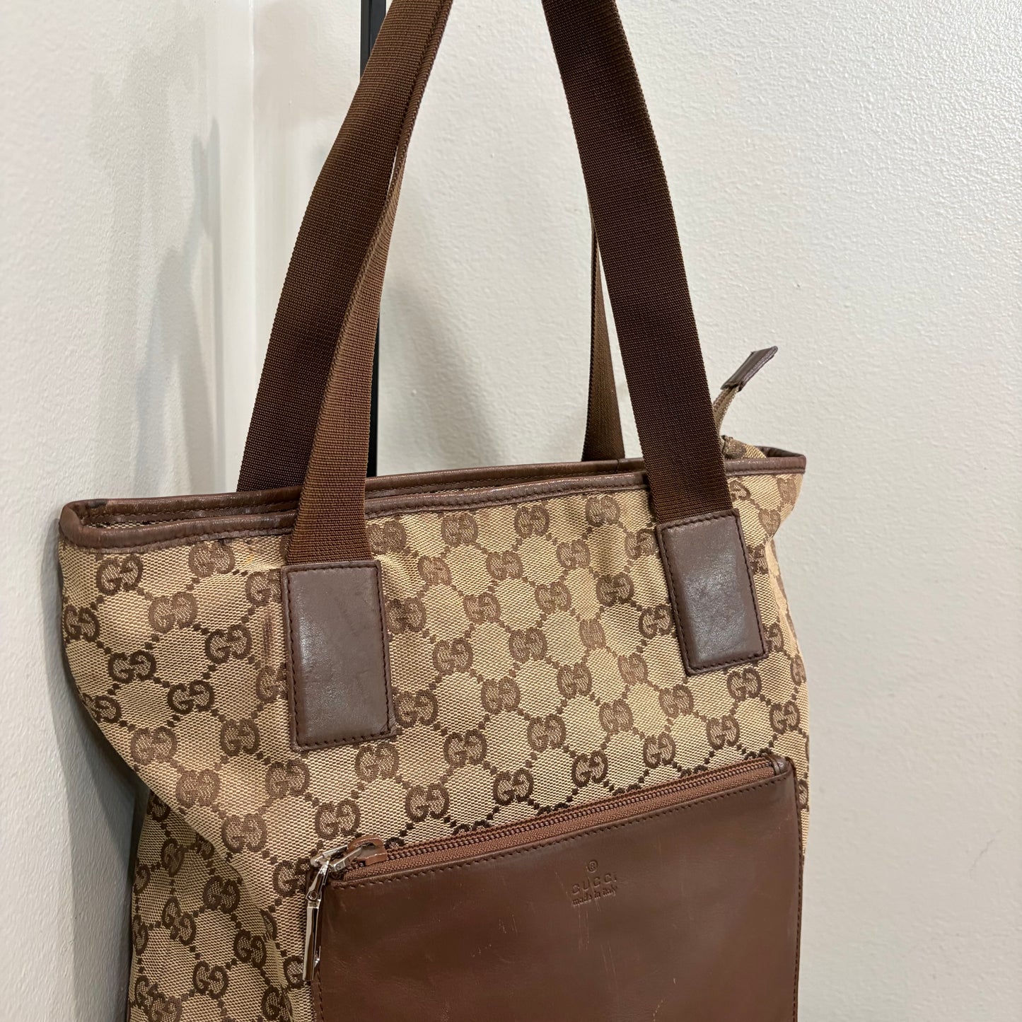 #3222 GUCCI Brown Canvas Large Tote