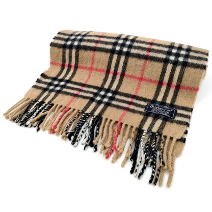 #1330 BURBERRY Vintage Archive Beige 100% Cashmere Scarf