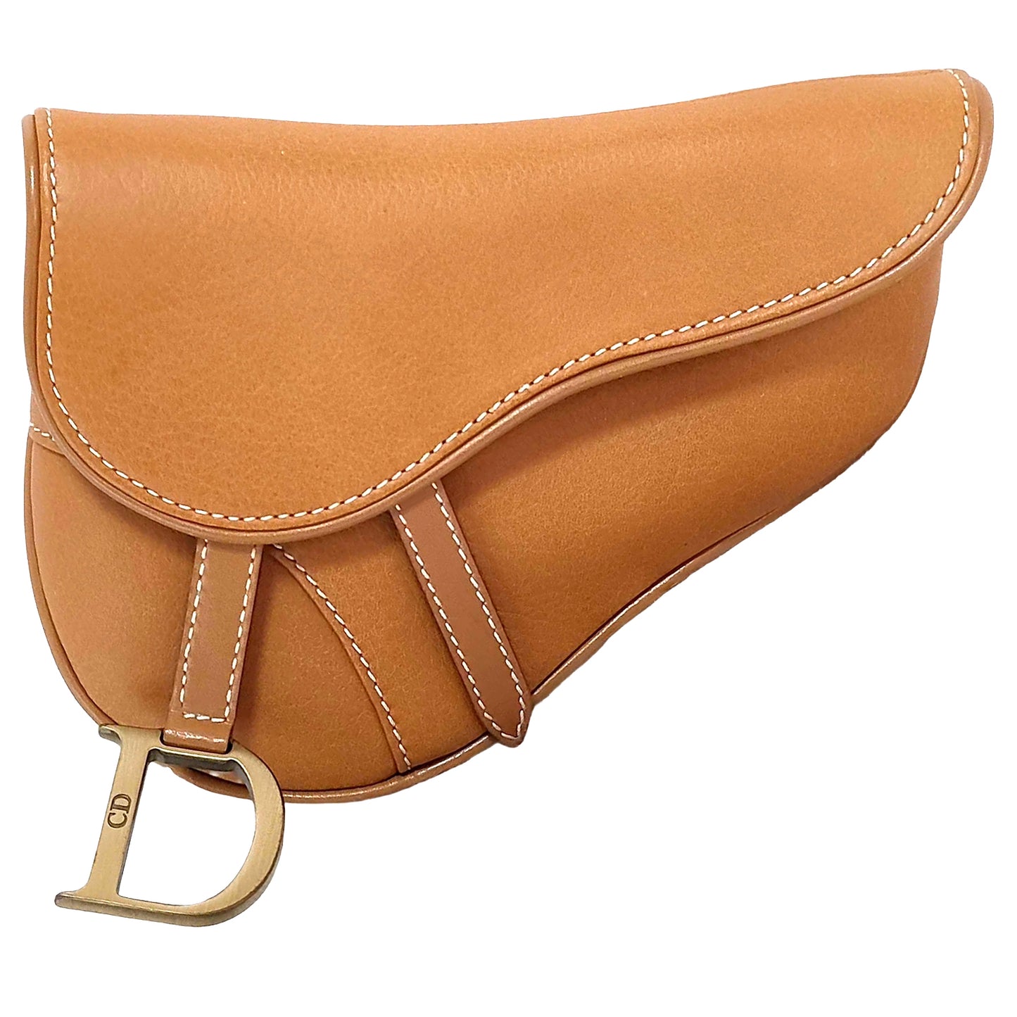 #1219 CHRISTIAN DIOR Mini Leather Saddle Pouch Belt Bag
