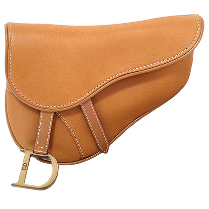 #1219 CHRISTIAN DIOR Mini Leather Saddle Pouch Belt Bag