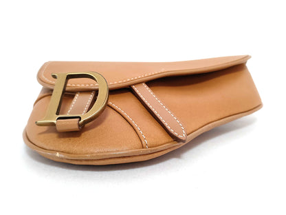 #1219 CHRISTIAN DIOR Mini Leather Saddle Pouch Belt Bag