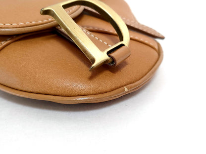 #1219 CHRISTIAN DIOR Mini Leather Saddle Pouch Belt Bag