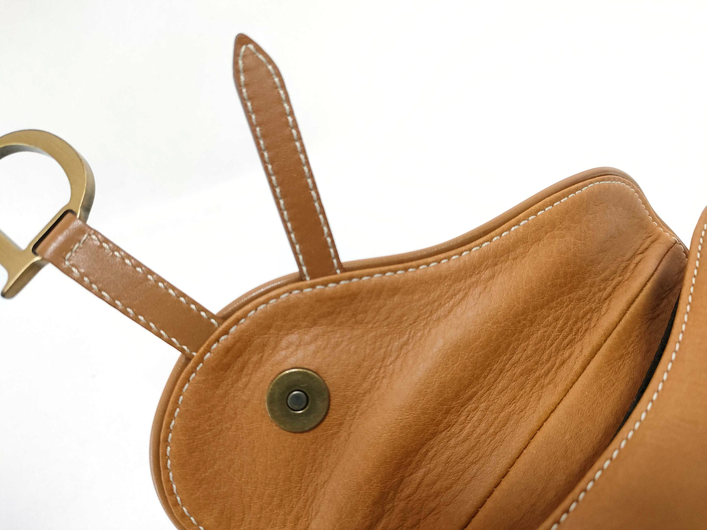 #1219 CHRISTIAN DIOR Mini Leather Saddle Pouch Belt Bag