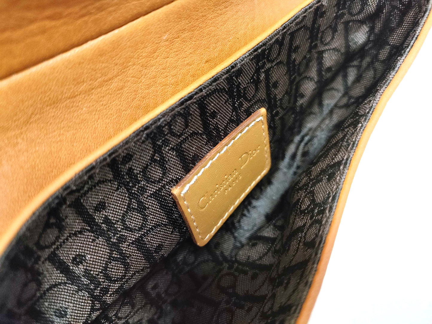 #1219 CHRISTIAN DIOR Mini Leather Saddle Pouch Belt Bag