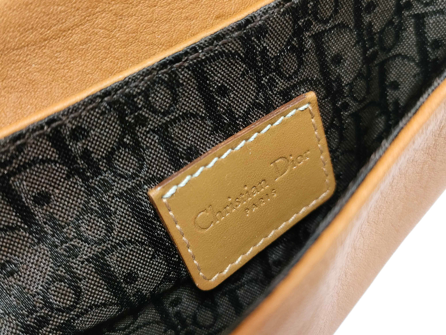 #1219 CHRISTIAN DIOR Mini Leather Saddle Pouch Belt Bag