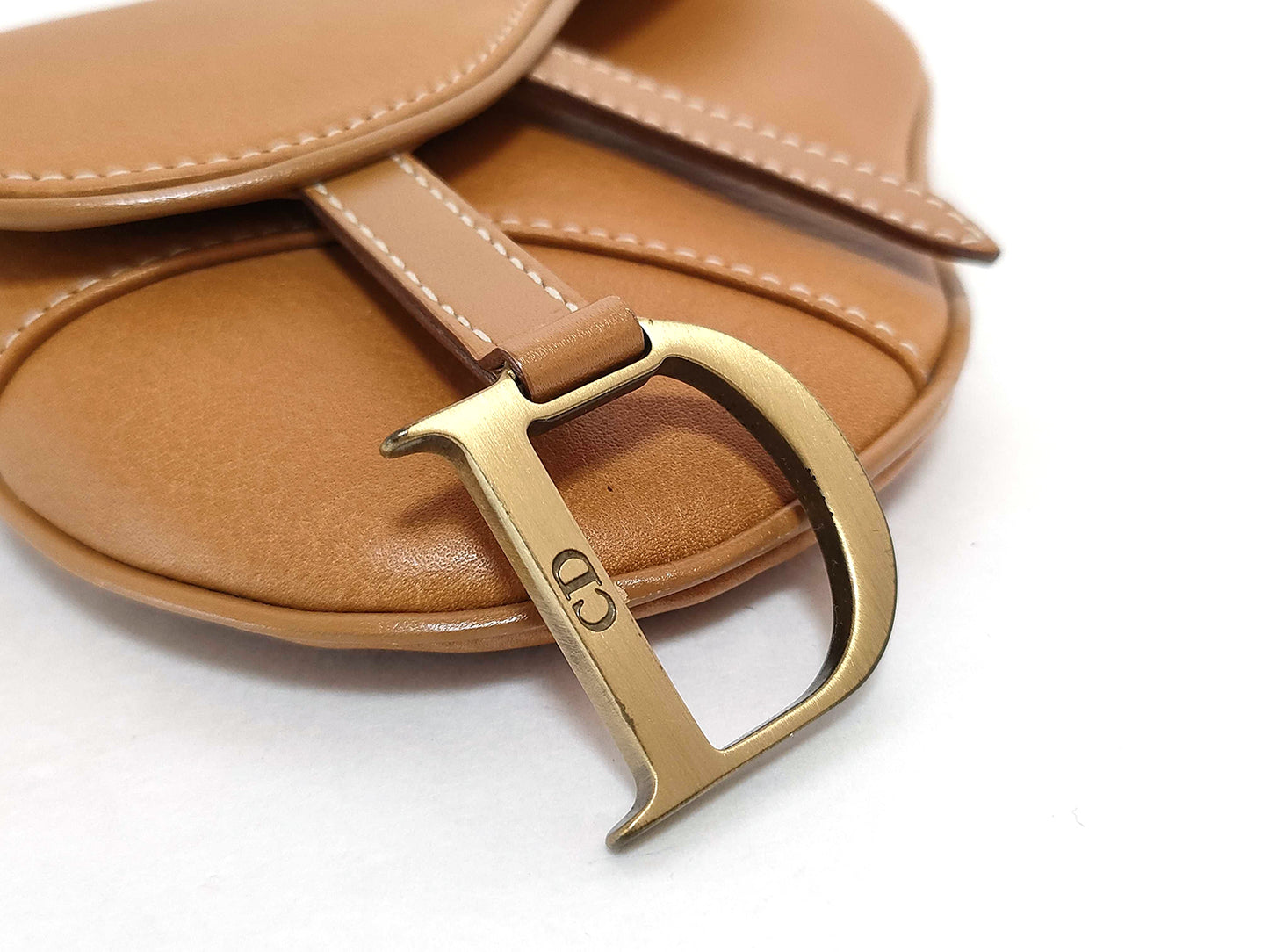 #1219 CHRISTIAN DIOR Mini Leather Saddle Pouch Belt Bag