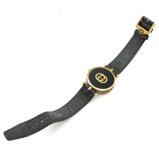 #1240 GUCCI Sherry Line Swiss Quartz-movement Round Stack Lizard Watch