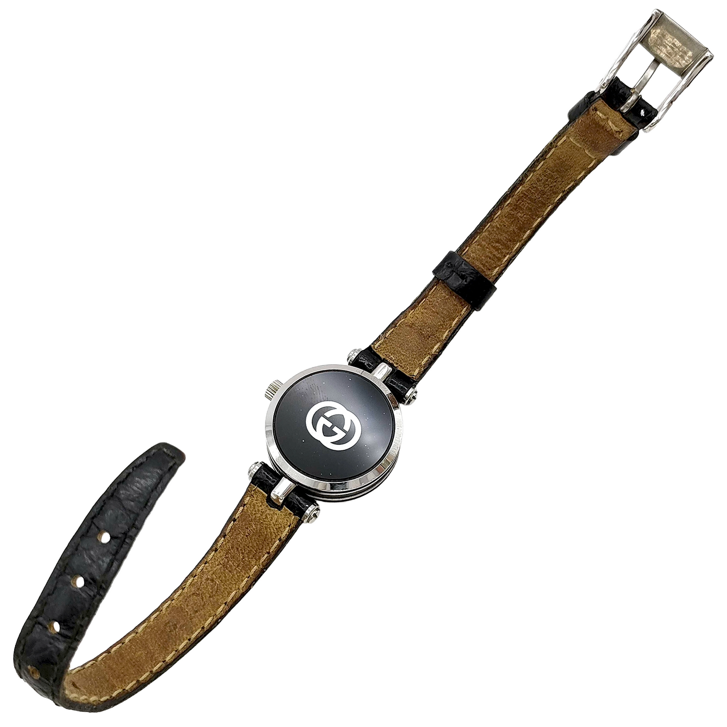 #1268 GUCCI 2040L Sherry Line Swiss Quartz-movement Round Stack Watch