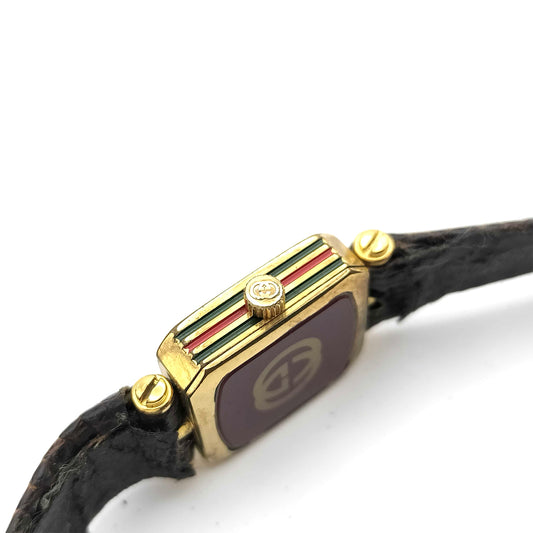 #1243 GUCCI Swiss Quartz-movement Square Stack Lizard Watch