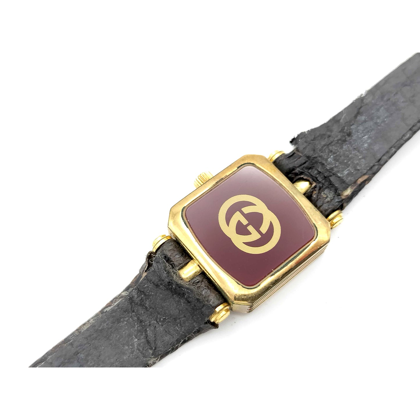 #1243 GUCCI Swiss Quartz-movement Square Stack Lizard Watch