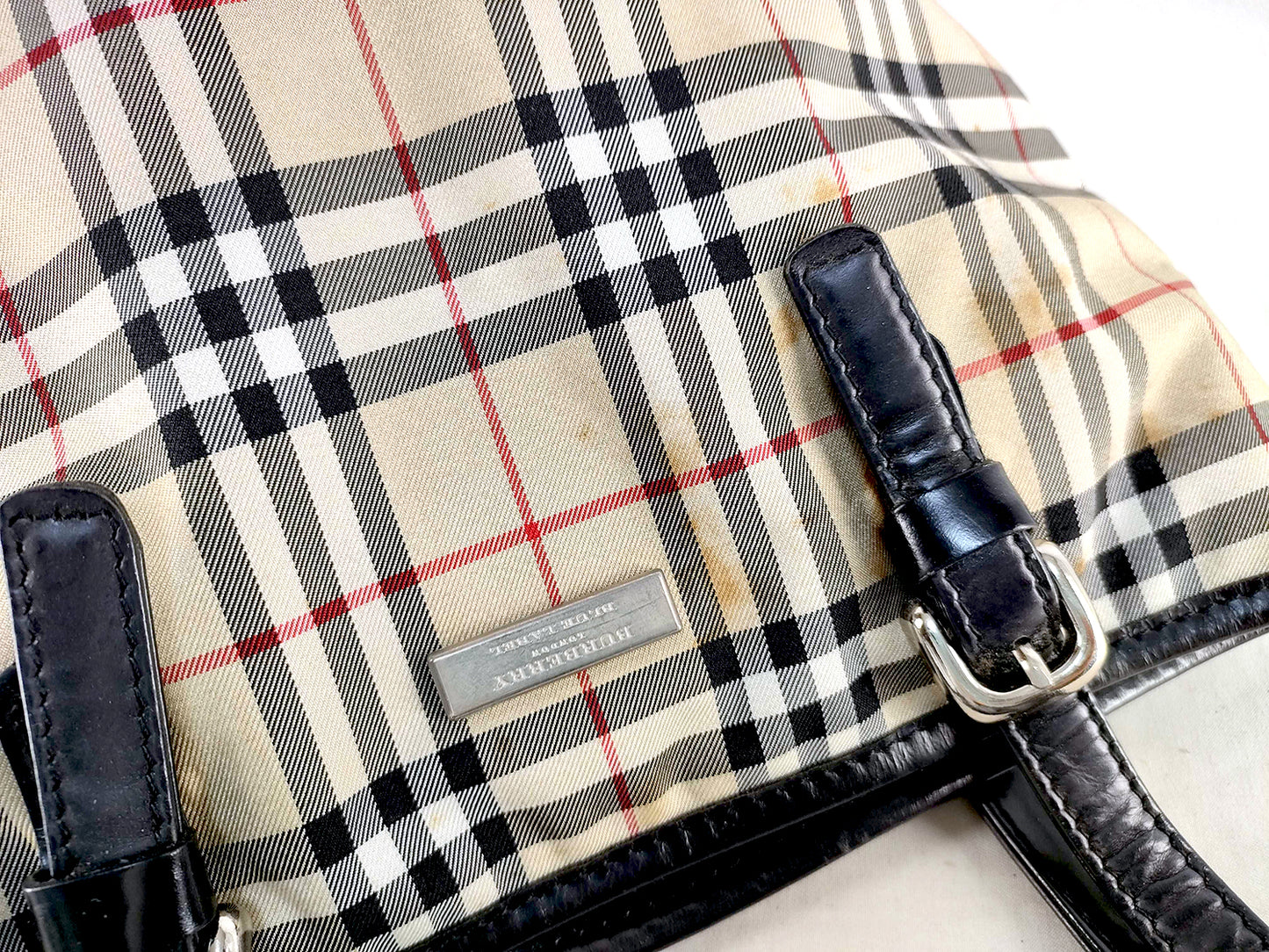 #1220 BURBERRY Blue Label Check Bucket Tote