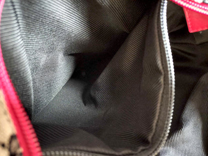 #1103 GUCCI GG Canvas Red Leather Donna Tote