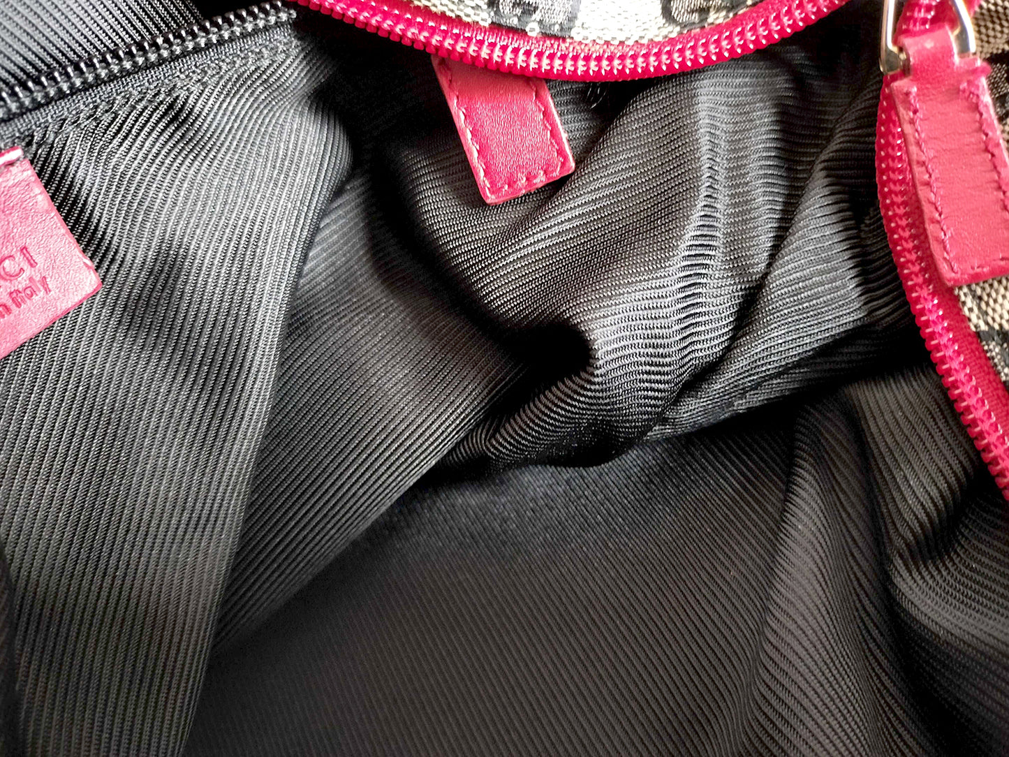 #1103 GUCCI GG Canvas Red Leather Donna Tote