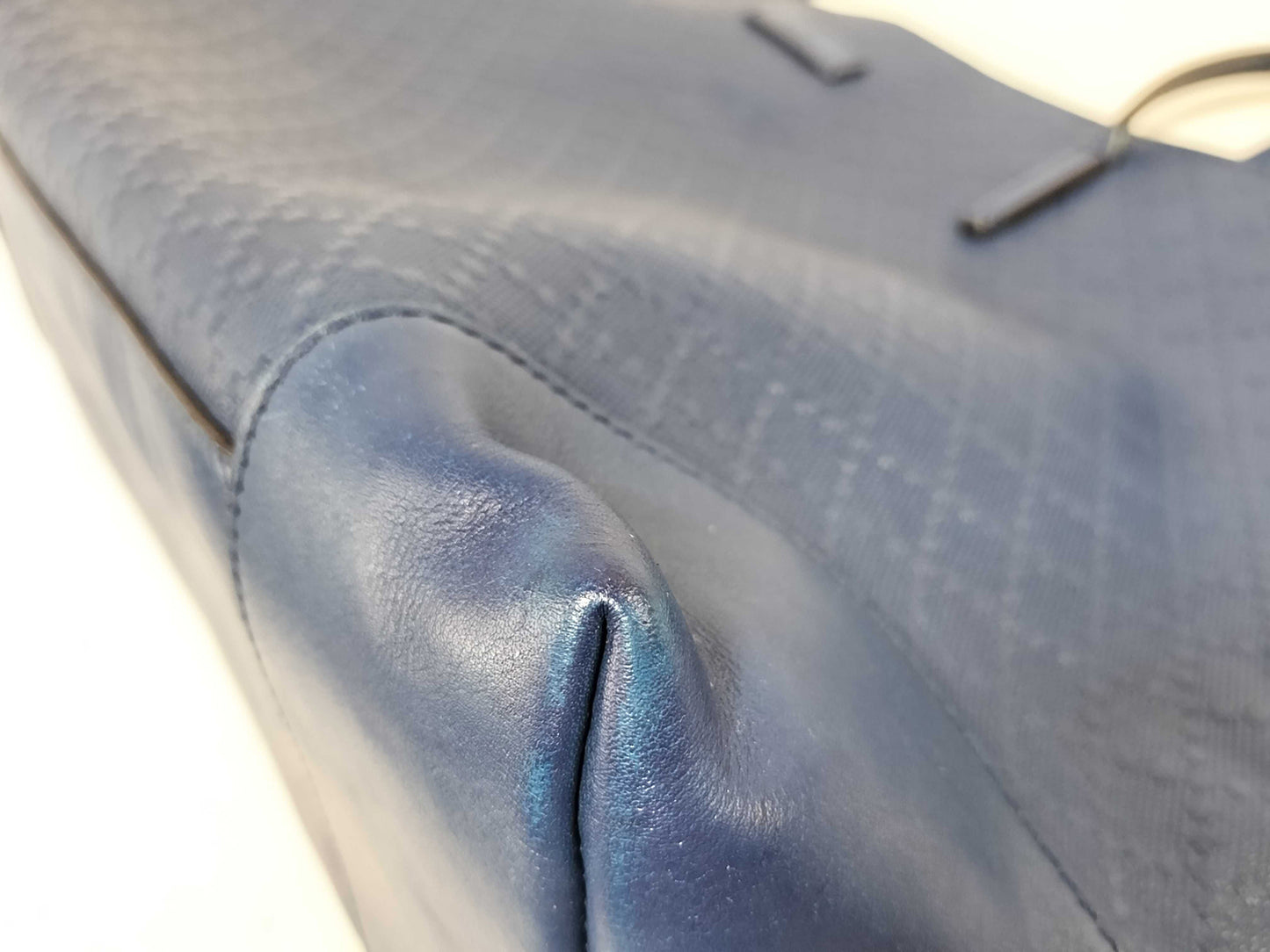 #1161 GUCCI Diamante Embossed Blue Leather Shoulder Tote