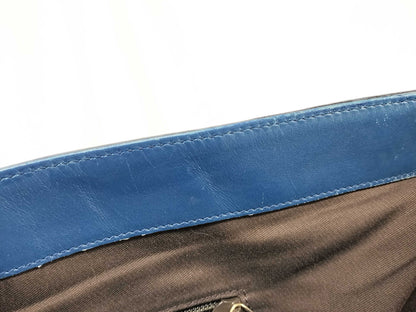 #1161 GUCCI Diamante Embossed Blue Leather Shoulder Tote