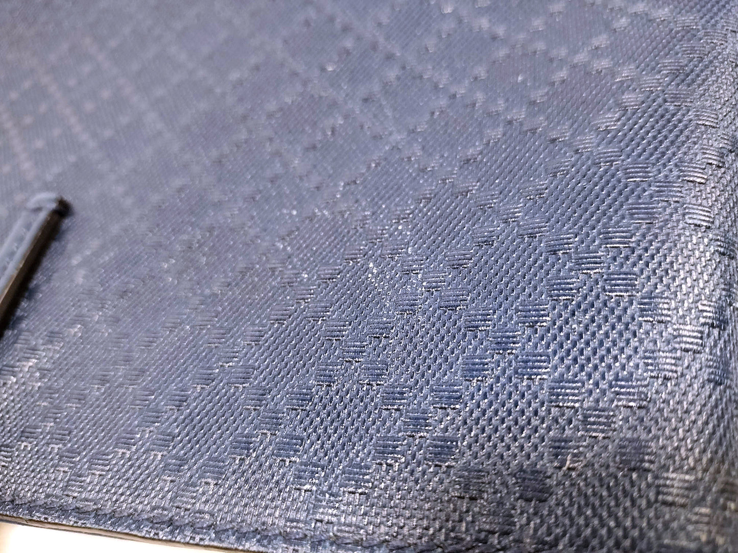 #1161 GUCCI Diamante Embossed Blue Leather Shoulder Tote