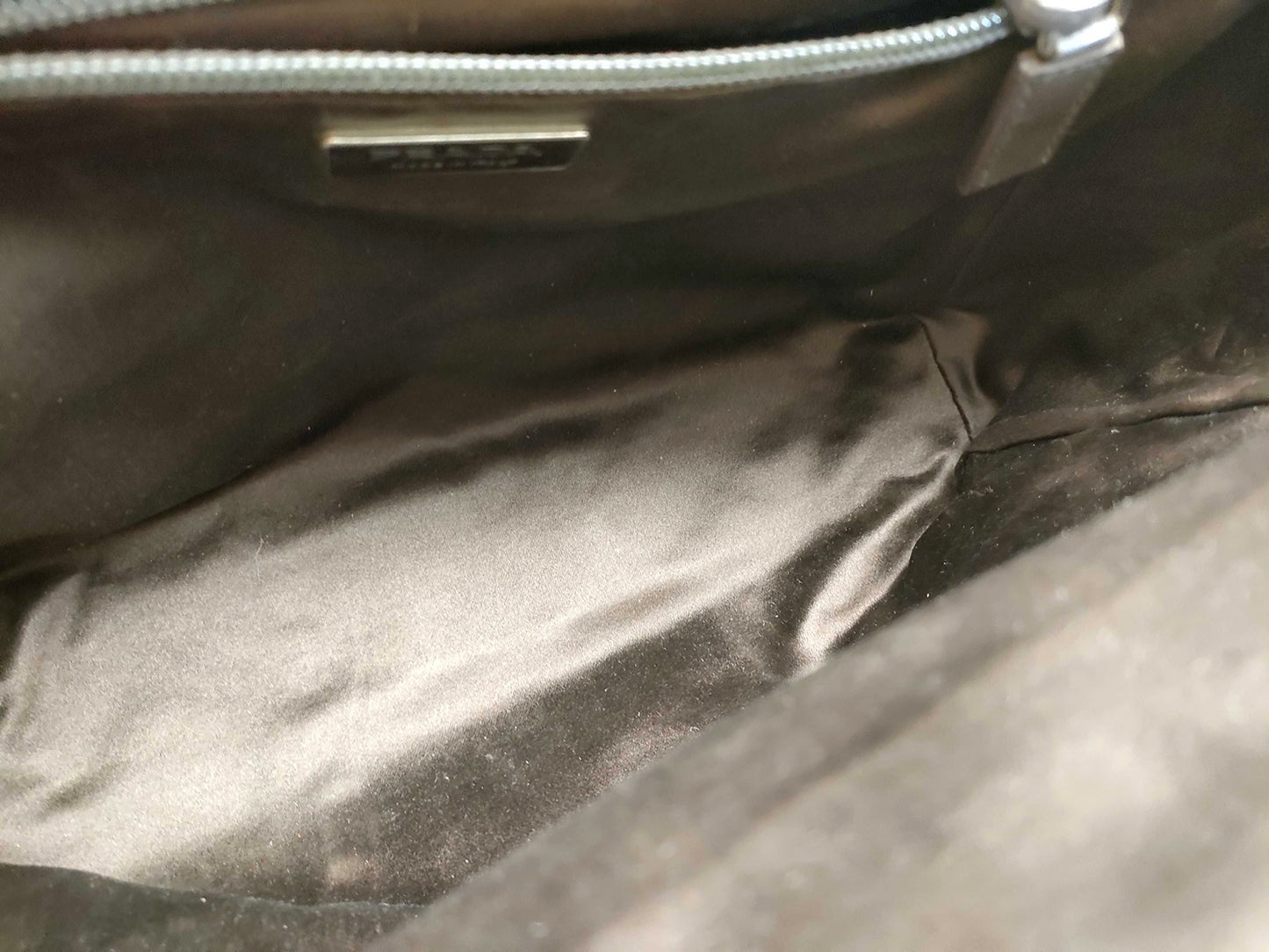 8853 PRADA Brown Canvas and Ostrich Handbag