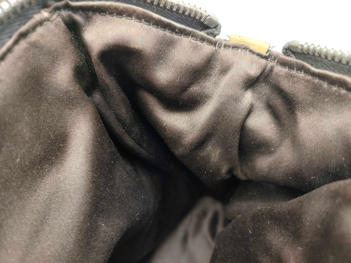 8853 PRADA Brown Canvas and Ostrich Handbag