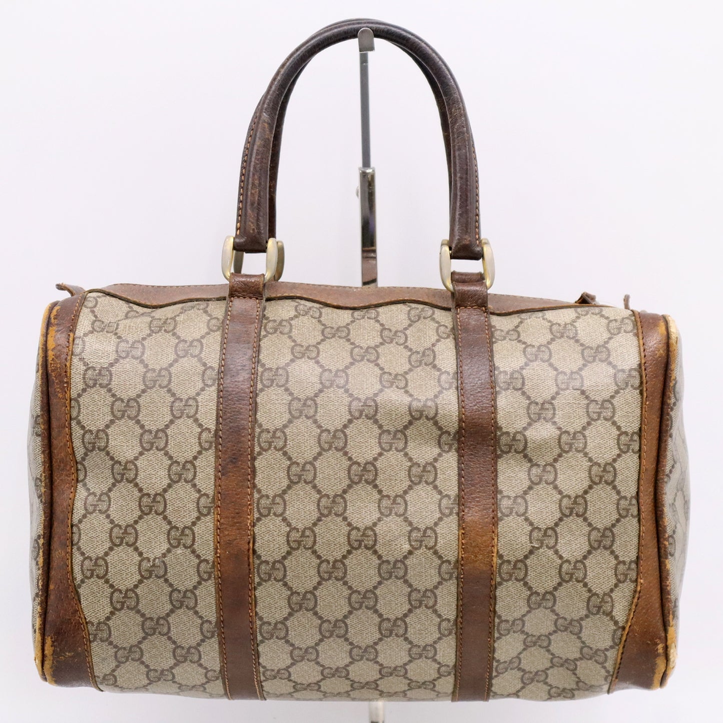 #1217 GUCCI Vintage Sherry Line GG Supreme Boston Bag