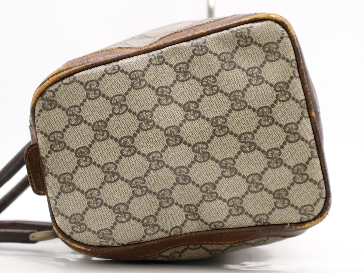 #1217 GUCCI Vintage Sherry Line GG Supreme Boston Bag