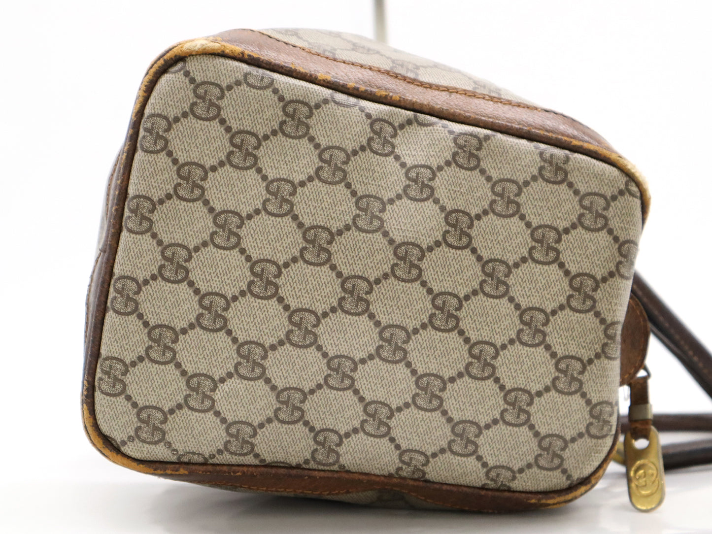 #1217 GUCCI Vintage Sherry Line GG Supreme Boston Bag