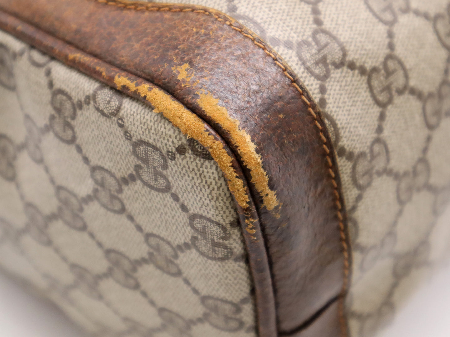 #1217 GUCCI Vintage Sherry Line GG Supreme Boston Bag