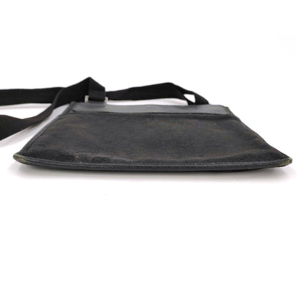 #1160 GUCCI Black GG Canvas Messenger Crossbody