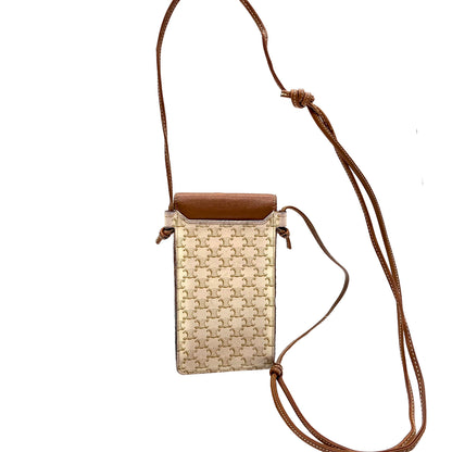 #1119 CELINE Triomphe Phone & Card Crossbody