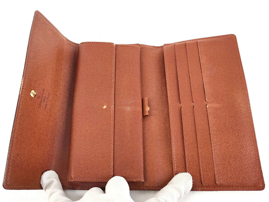 #1453 LOUIS VUITTON Monogram Tri-fold Long Wallet