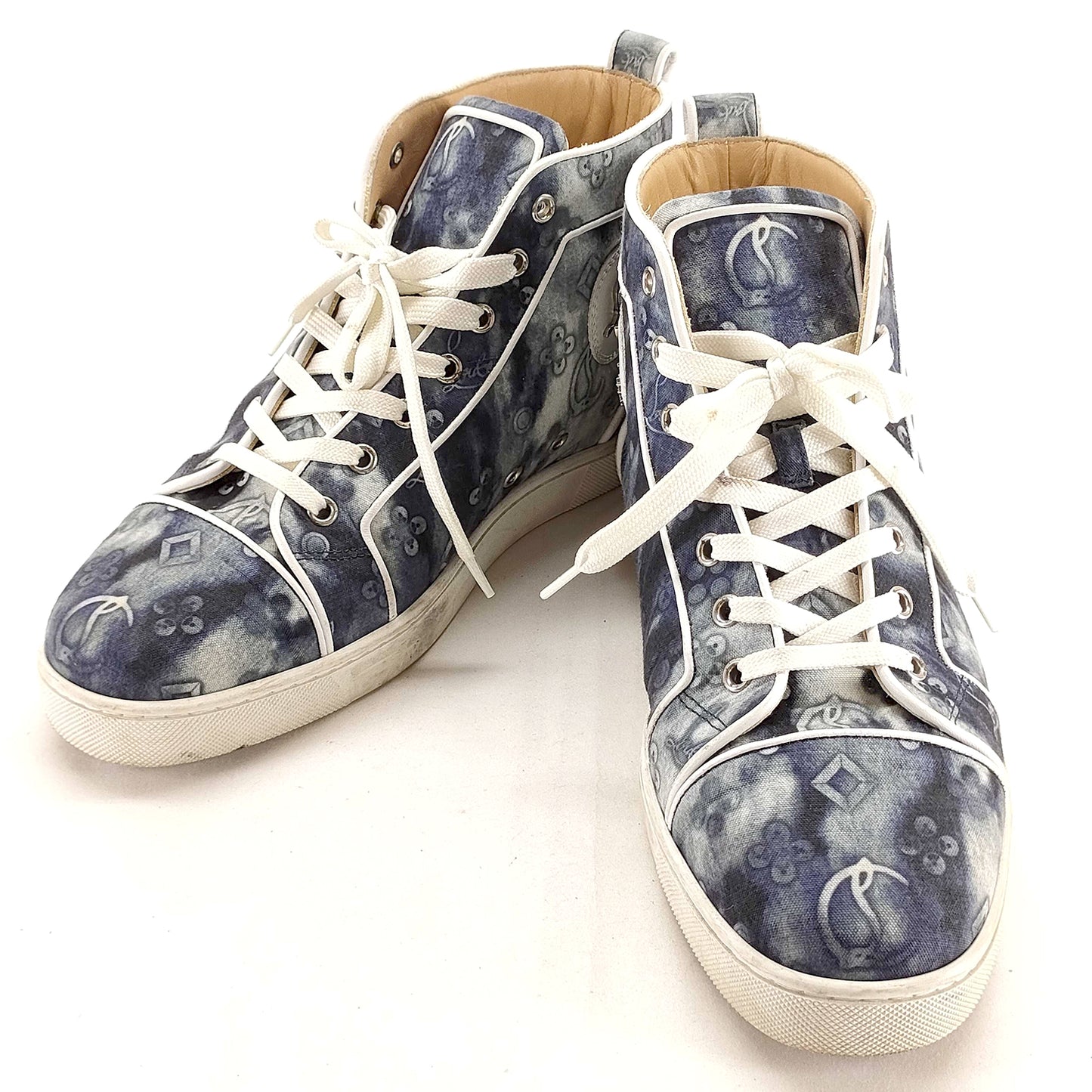 #1229 CHRISTIAN LOUBOUTIN High-top Louis Orlato Flat 'Jeans Punk' (Size 40.5)