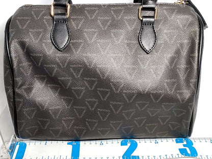 #1373 MARIO VALENTINO Grey Monogram Leather Boston Bag