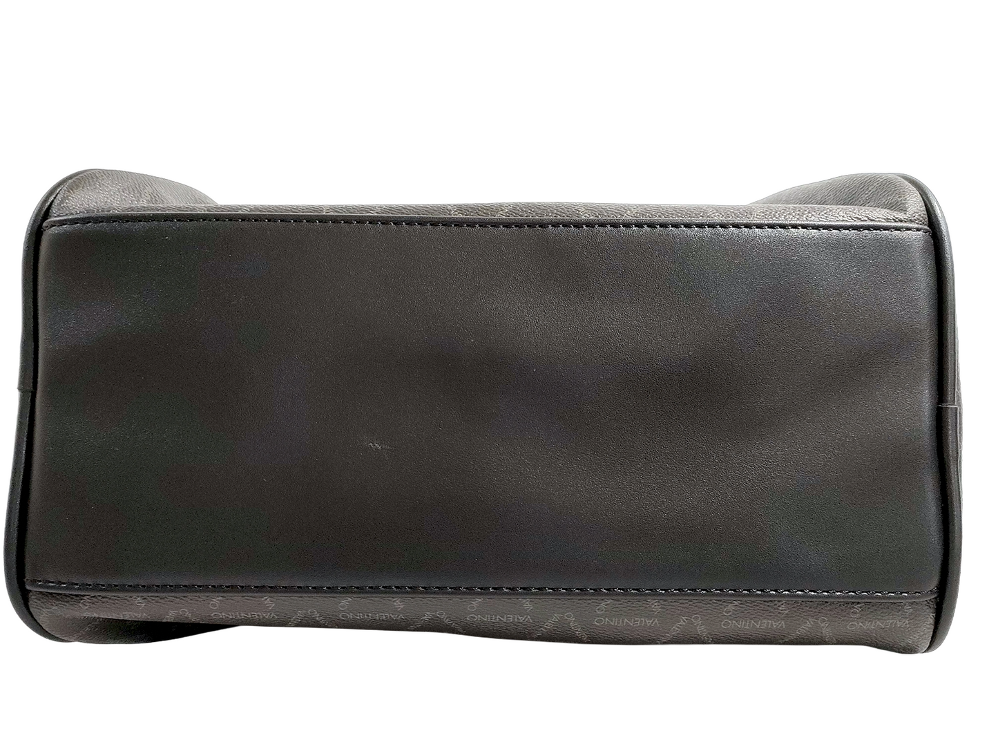 #1373 MARIO VALENTINO Grey Monogram Leather Boston Bag