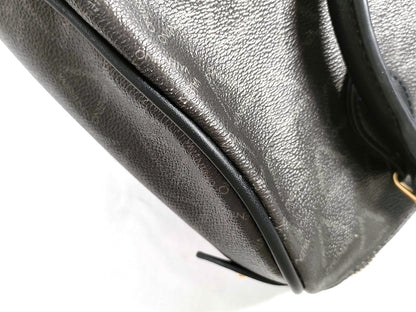 #1373 MARIO VALENTINO Grey Monogram Leather Boston Bag