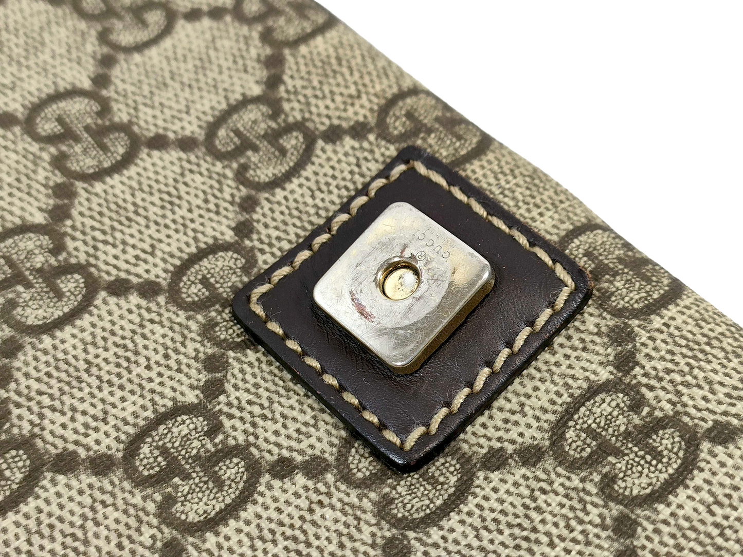 #1265 GUCCI GG Supreme Web Flap Messenger Bag