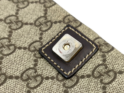 #1265 GUCCI GG Supreme Web Flap Messenger Bag