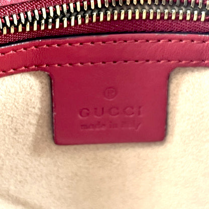 #1179 GUCCI GG Marmont Red Leather Matelassé Chevron Shoulder Bag