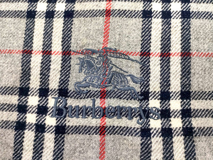 #1334 BURBERRY Vintage Gray Check 100% Wool Lap Blanket