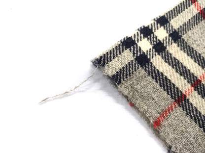 #1334 BURBERRY Vintage Gray Check 100% Wool Lap Blanket