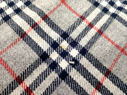 #1334 BURBERRY Vintage Gray Check 100% Wool Lap Blanket