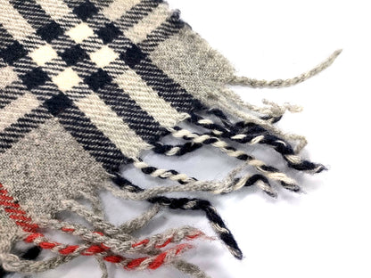 #1334 BURBERRY Vintage Gray Check 100% Wool Lap Blanket