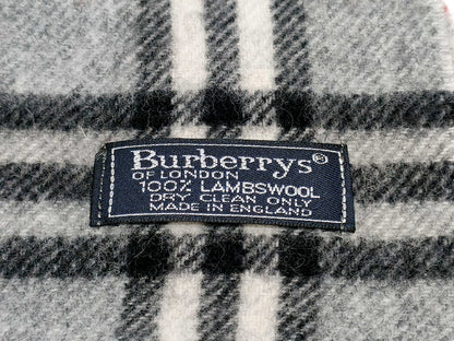 #1346 BURBERRY Vintage Gray Check 100% Lambswool Scarf