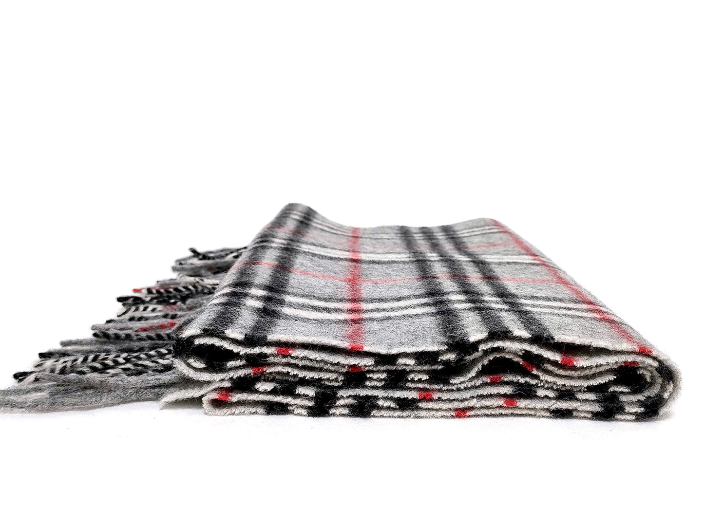 #1346 BURBERRY Vintage Gray Check 100% Lambswool Scarf