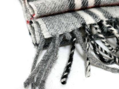 #1346 BURBERRY Vintage Gray Check 100% Lambswool Scarf