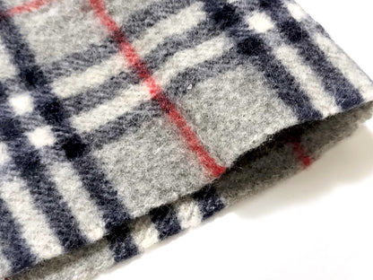 #1315 BURBERRY Vintage Gray Check 100% Wool Lap Blanket